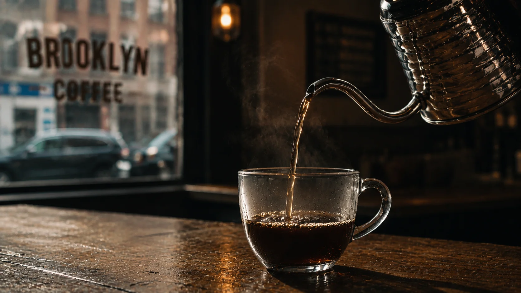 Coffee being poured at Brewleaf